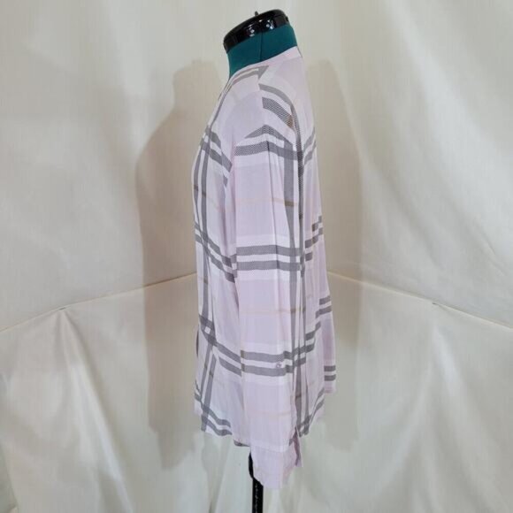 Soft Joie Dane Plaid Blouse in Iris & Porcelain - Size Large - Picture 4 of 10